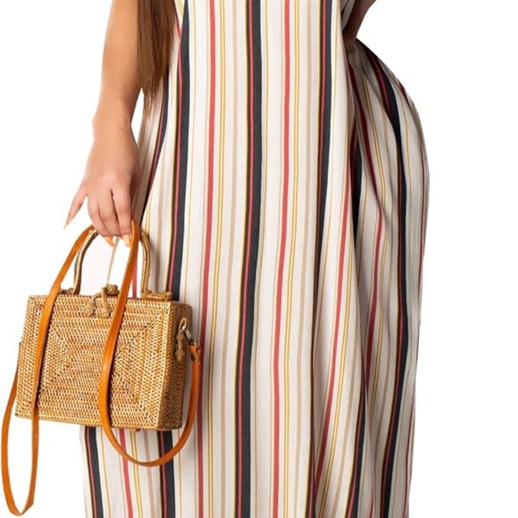 Women's Floral Maxi Dress Plus Size Sleeveless Summer Casual Long Dress - Picture 1 of 7